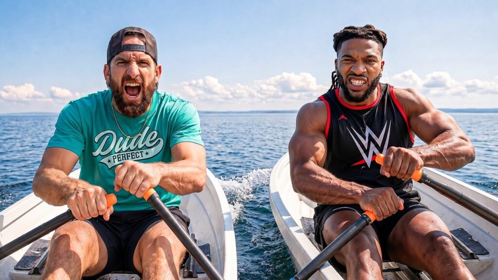 Dude Perfect: Dude Perfect Just Beat WWE Superstars at 5 Different Sports in One Day