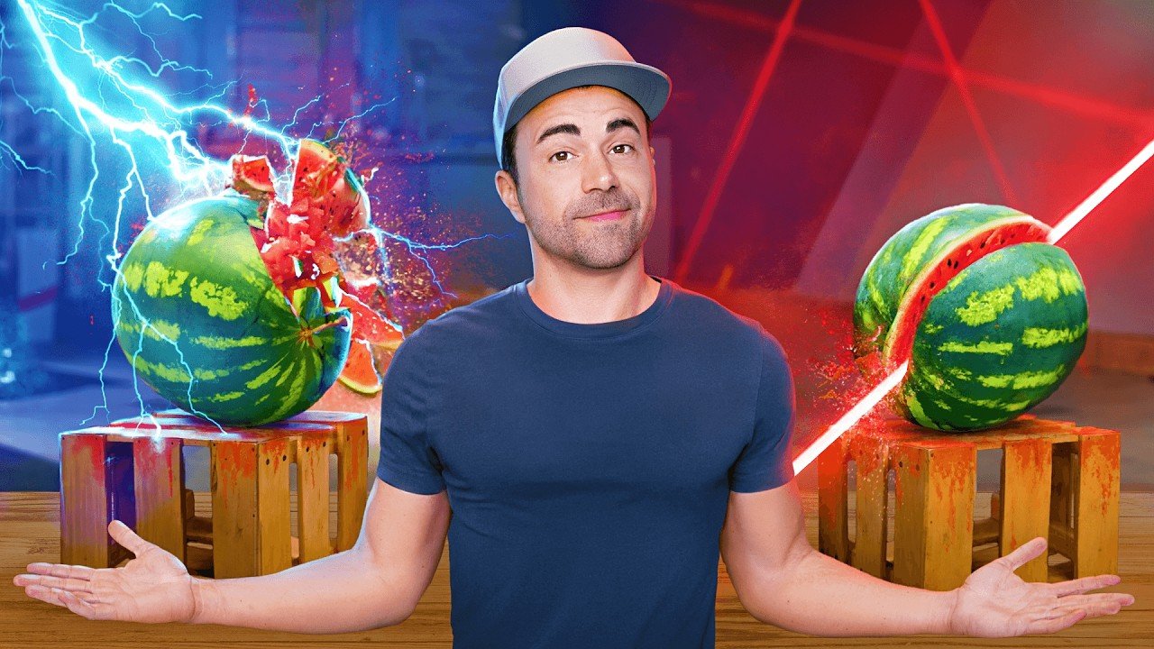 Mark Rober: Mark Rober Pits a Military-Grade Laser Against a 100,000-Amp Lightning Machine Across 7 Household Objects