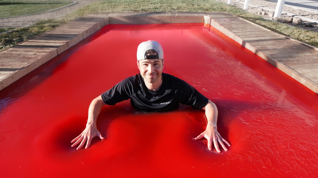 Mark Rober: Mark Rober Built a Real Jello Pool and Then Belly Flopped Into It