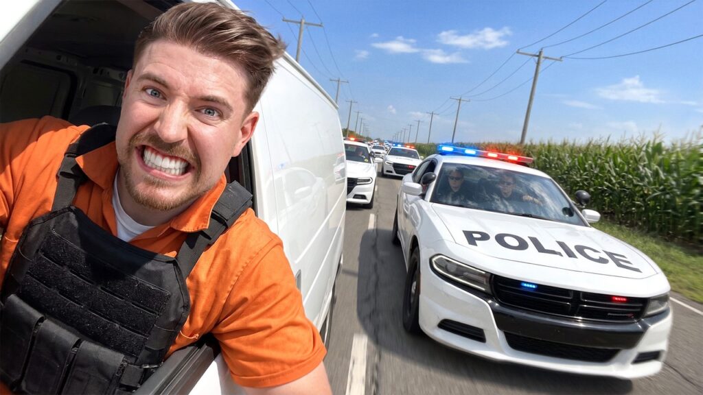 MrBeast: MrBeast Spent Months Building a City Full of Traps to Outrun 100 Real Cops for $500,000