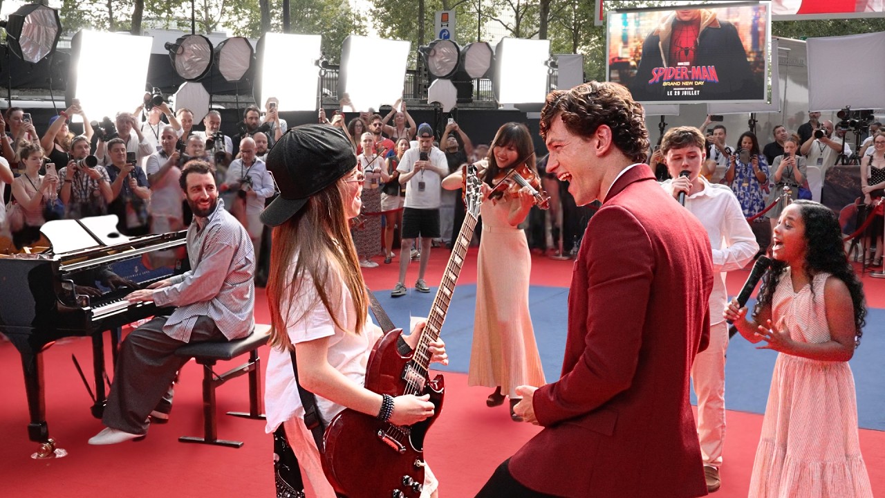 Julien Cohen: Tom Holland and Zendaya Got Surprised by a Titanium Flashmob at a Spider-Man Fan Event