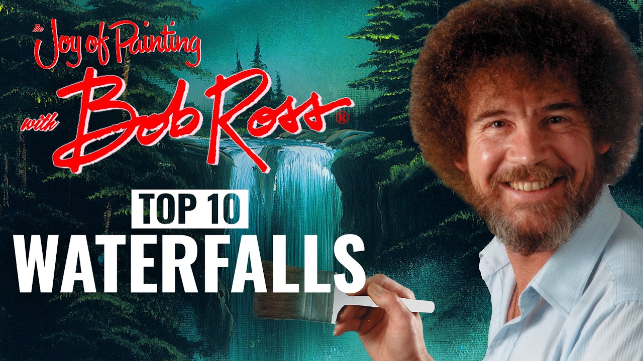 Bob Ross: Bob Ross Painted 10 Waterfall Scenes and Every One Starts With a Black Canvas
