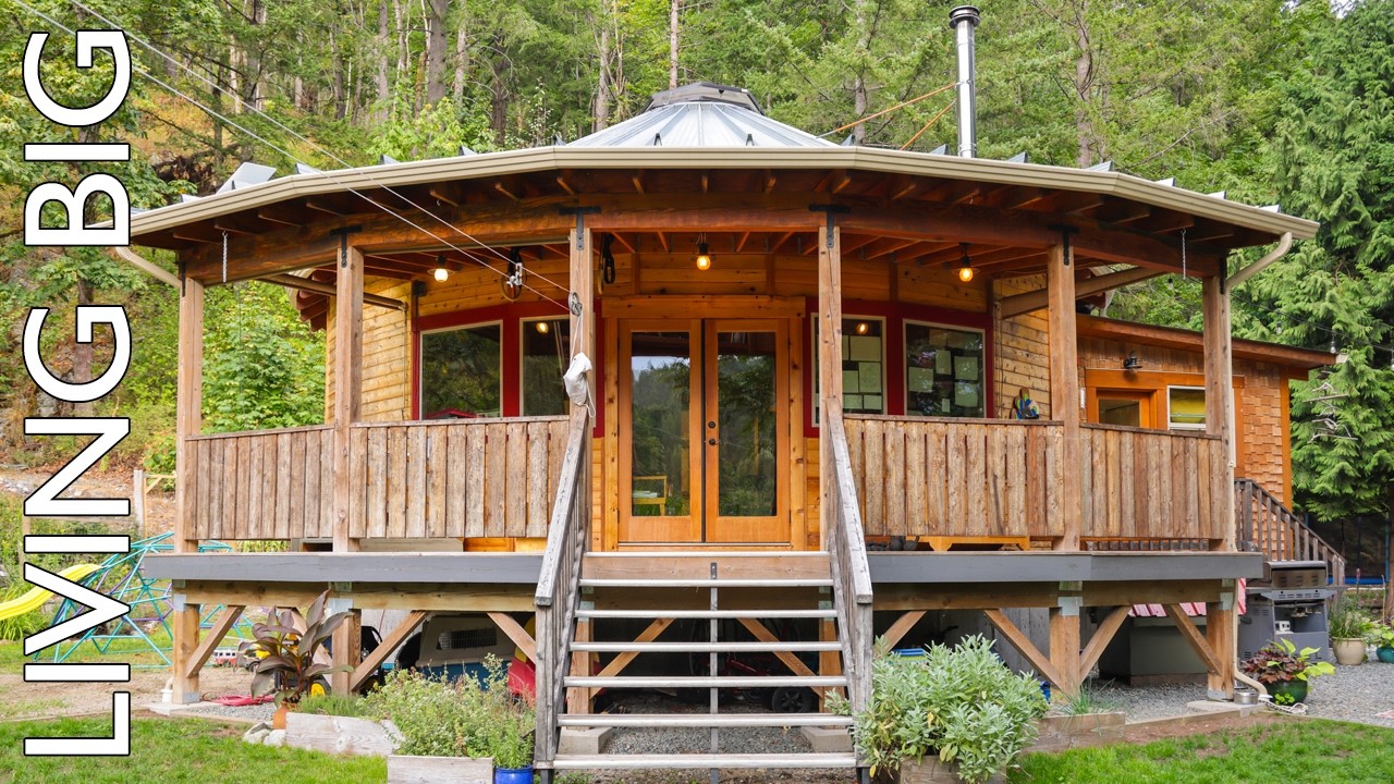 Living Big In A Tiny House: A Family of Four Built a 730 sq ft Wooden Roundhouse in British Columbia for $140,000