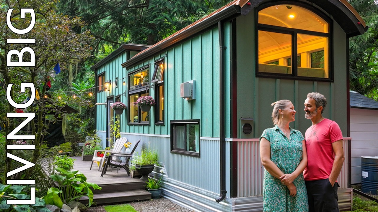 Living Big In A Tiny House: Inside the New Orleans-Inspired Tiny Home Built Like a Vintage Train Car on British Columbia's West Coast