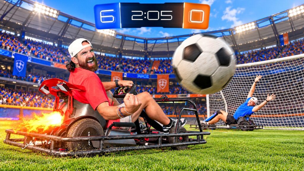 Dude Perfect: Dude Perfect Turned Rocket League Into Real-Life Go-Kart Soccer and It Went to Overtime