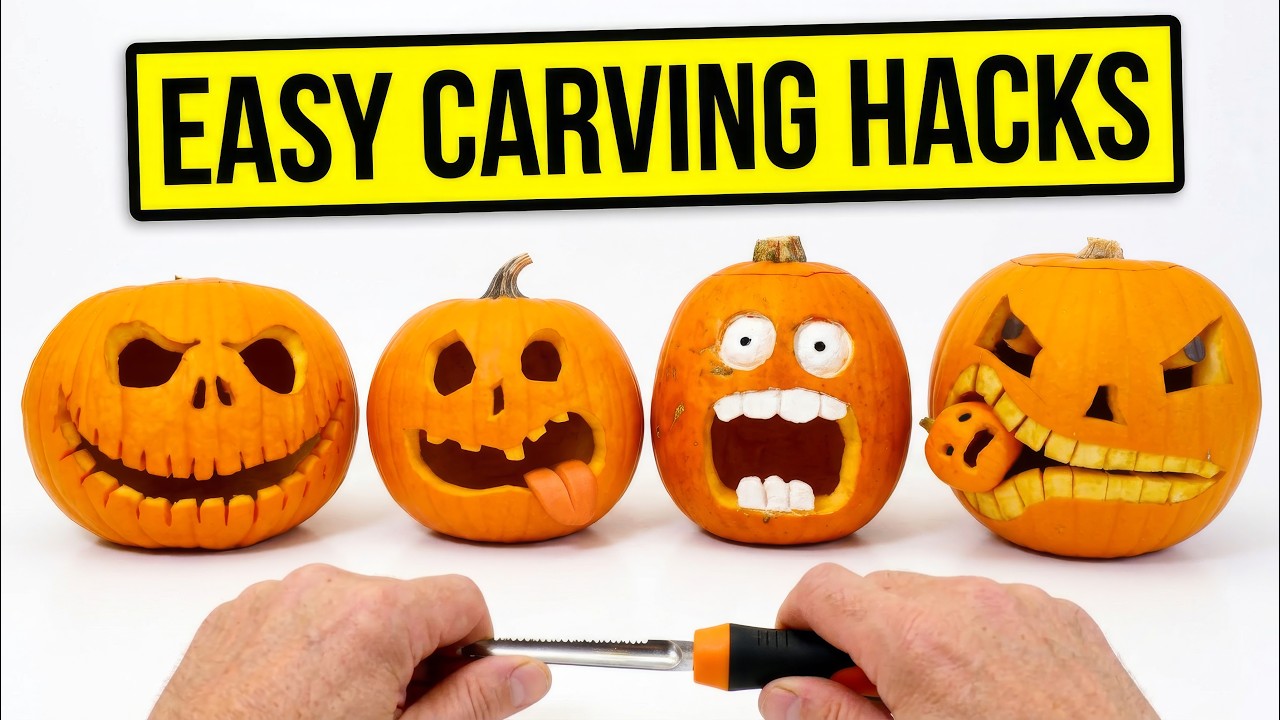 DaveHax: DaveHax Carves 4 Halloween Pumpkins From Printed Designs, Including One That Eats Another