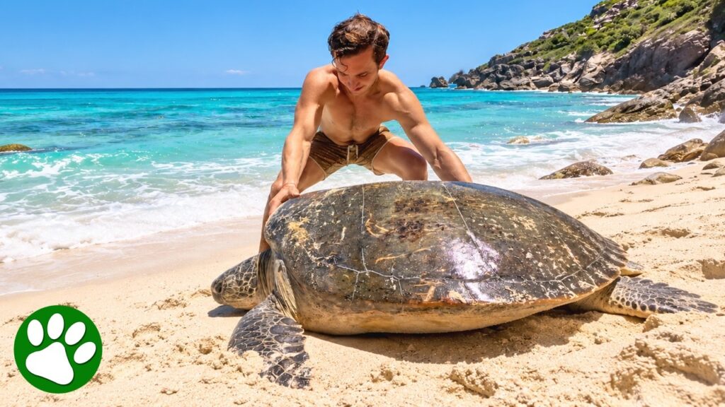 We Love Animals: They Found a Giant Sea Turtle Stranded on a Mexican Beach and Refused to Walk Away